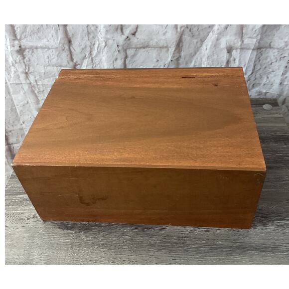 Country Folk Art Wooden Box for Card Storage Organization - Picture 8 of 8